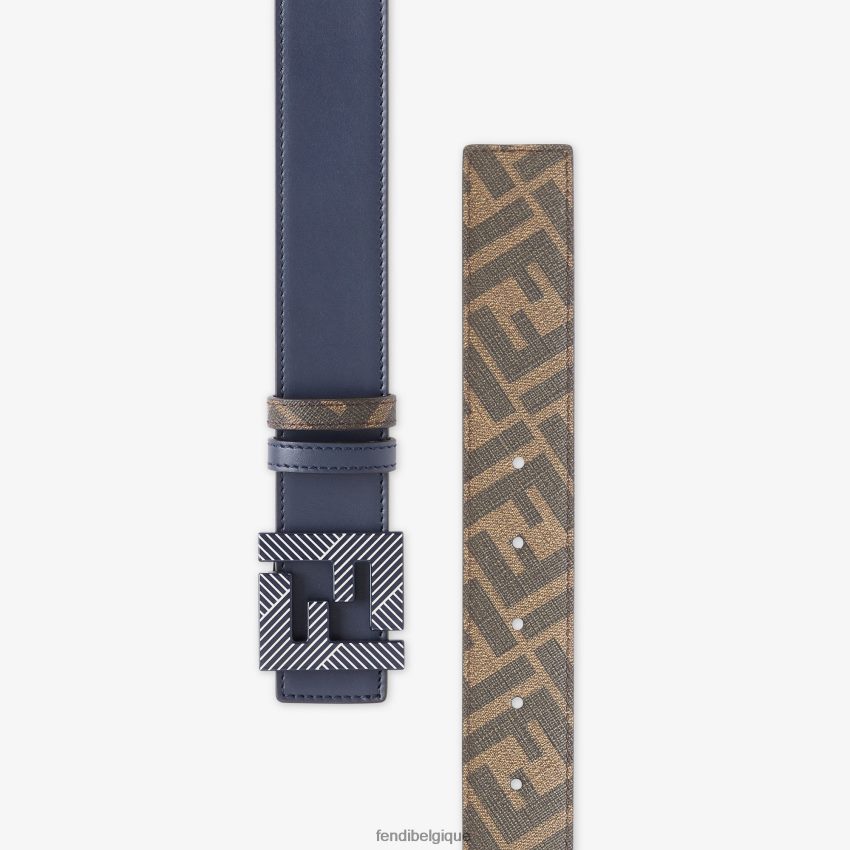 accessoires Fendi ceinture réversible en cuir ff carrée bleu hommes 8X8J2J2329 Fendi Sac