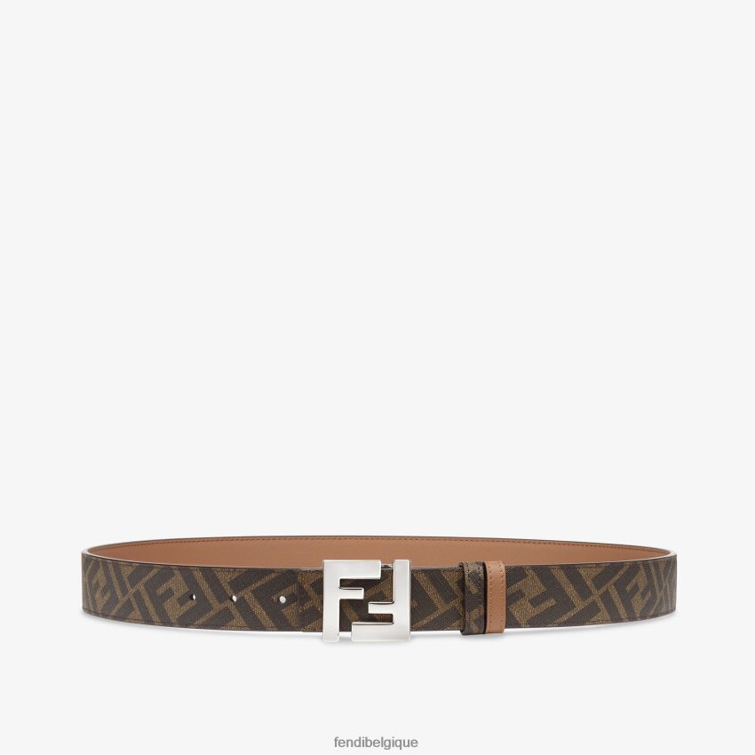 accessoires Fendi ceinture réversible en cuir ff carrée brun hommes 8X8J2J2442 Fendi Lunette De Soleil