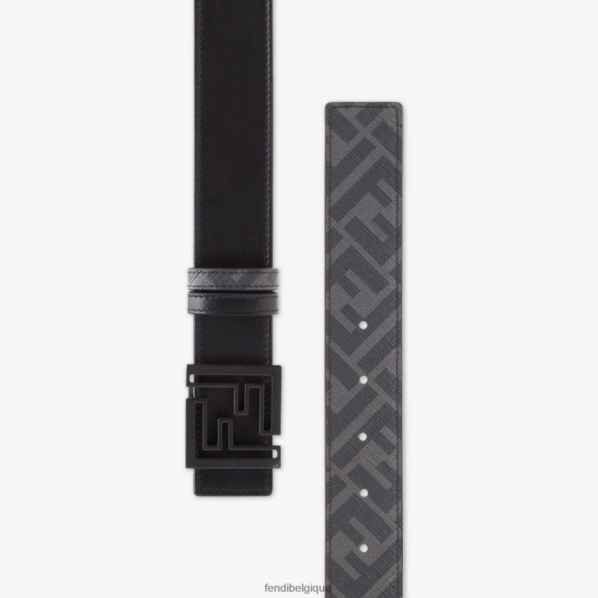 accessoires Fendi ceinture réversible en cuir ff carrée noir hommes 8X8J2J2377 Fendi Sac