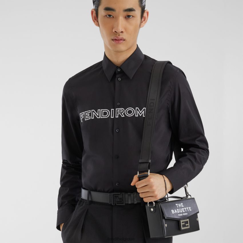 accessoires Fendi ceinture réversible en cuir ff carrée noir hommes 8X8J2J2377 Fendi Sac