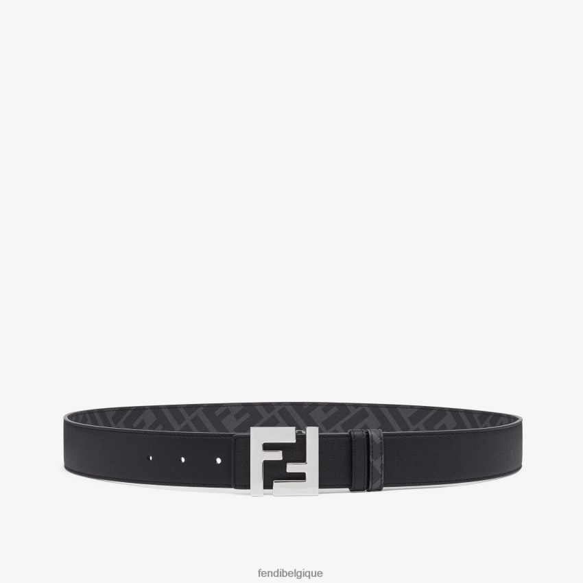 accessoires Fendi ceinture réversible en cuir ff carrée noir hommes 8X8J2J2441 Fendi Belgique