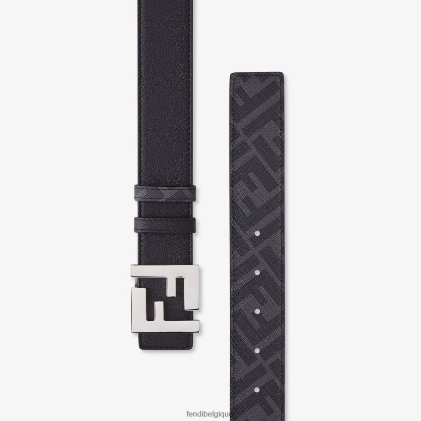 accessoires Fendi ceinture réversible en cuir ff carrée noir hommes 8X8J2J2441 Fendi Belgique