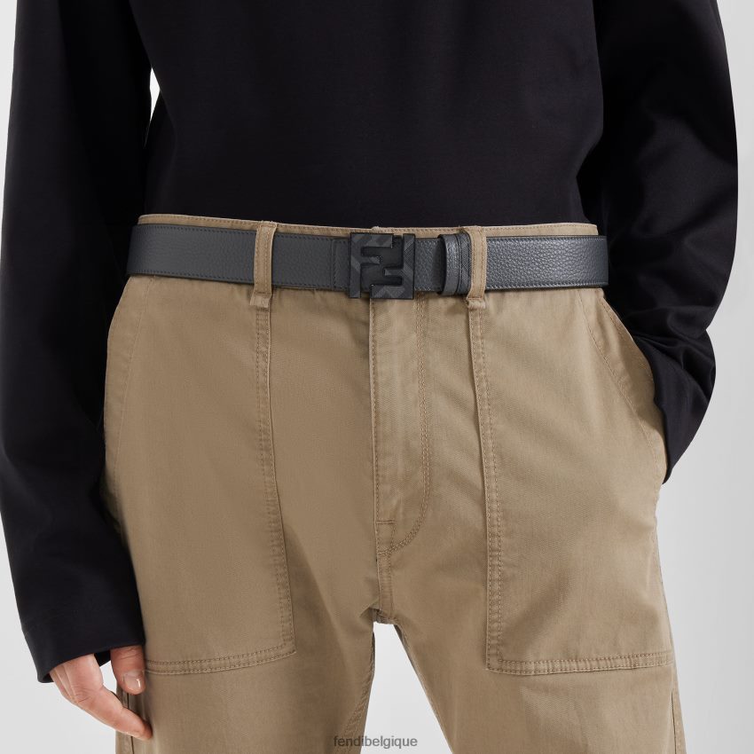 accessoires Fendi ceinture réversible en cuir ff gris hommes 8X8J2J2473 Fendi Sac