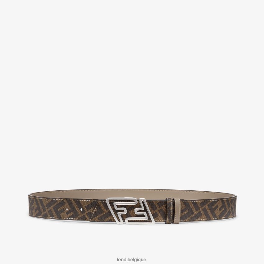 accessoires Fendi ceinture réversible en cuir plus rapide beige hommes 8X8J2J2449 Fendi Sac