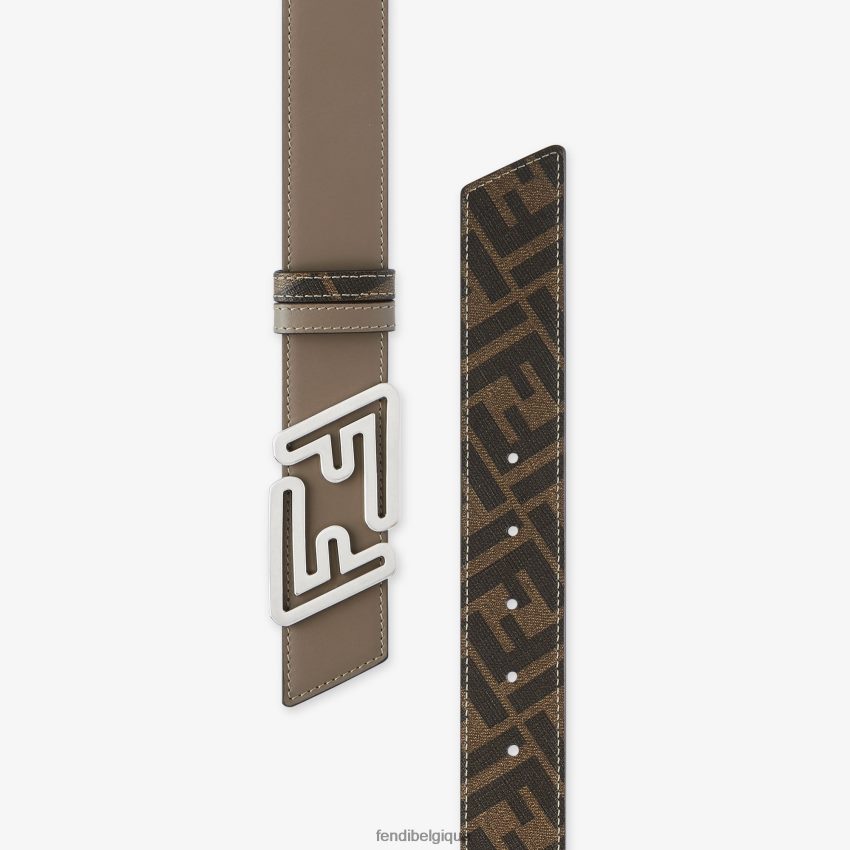 accessoires Fendi ceinture réversible en cuir plus rapide beige hommes 8X8J2J2449 Fendi Sac