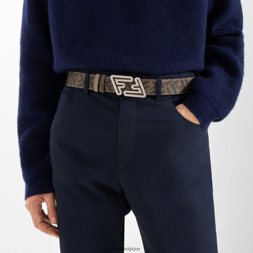 accessoires Fendi ceinture réversible en cuir plus rapide beige hommes 8X8J2J2449 Fendi Sac