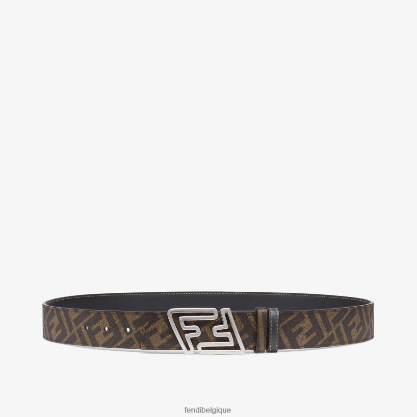 accessoires Fendi ceinture réversible en cuir plus rapide gris hommes 8X8J2J2429 Fendi Belgique