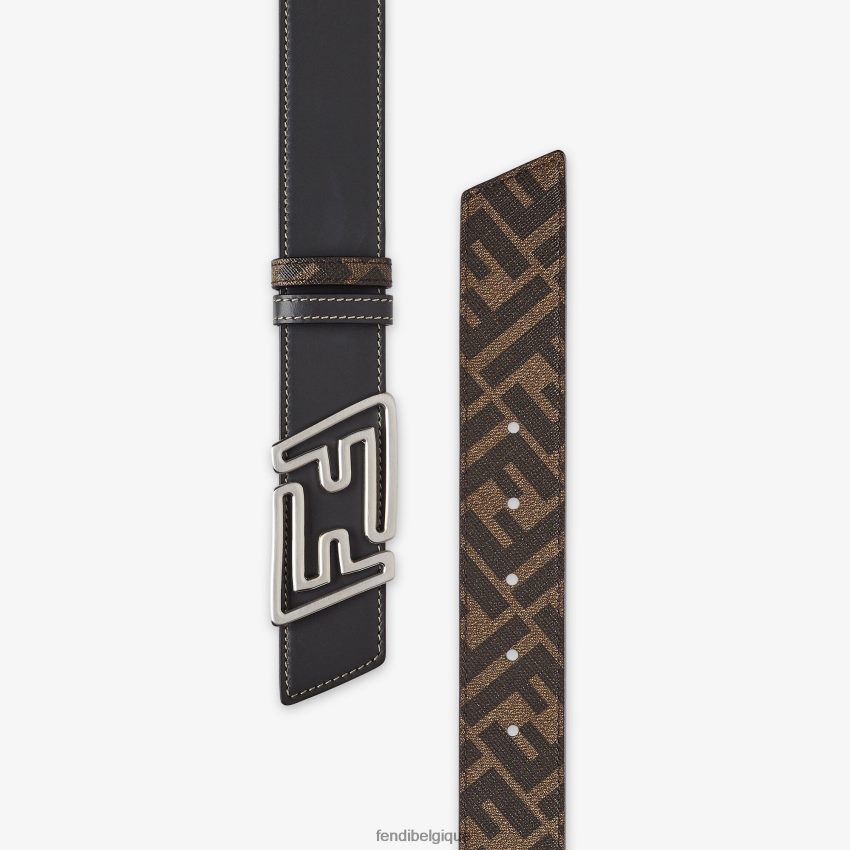 accessoires Fendi ceinture réversible en cuir plus rapide gris hommes 8X8J2J2429 Fendi Belgique