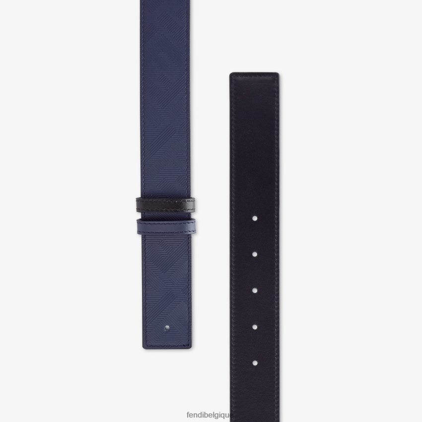 accessoires Fendi ceinture réversible en cuir shadow bleu hommes 8X8J2J2554 Fendi Sac