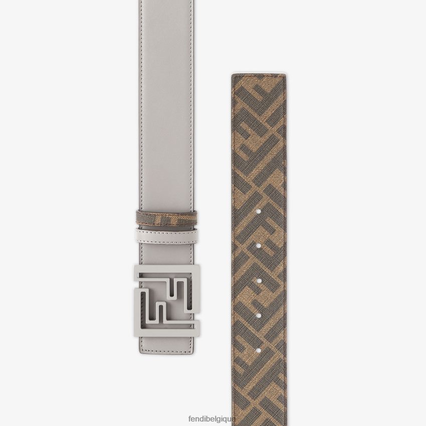 accessoires Fendi ceinture réversible en cuir tourterelle gris hommes 8X8J2J2328 Fendi Lunette De Soleil