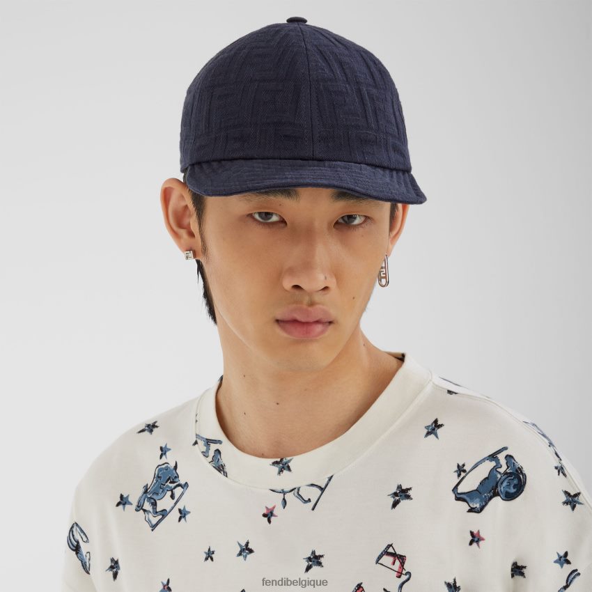 accessoires Fendi casquette de baseball en jean bleu hommes 8X8J2J2368 Fendi Sac