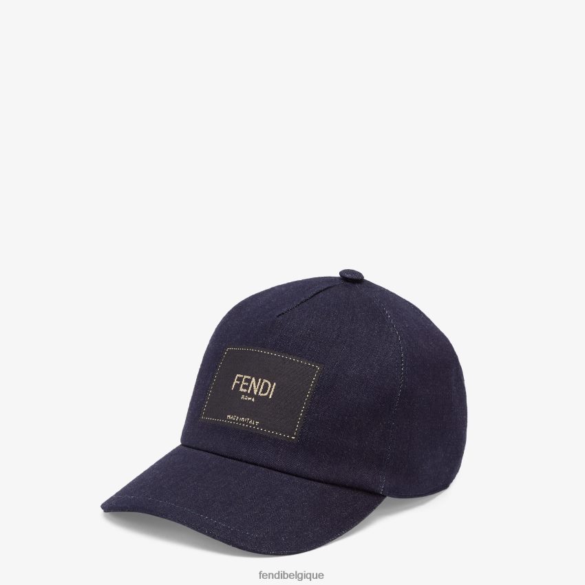 accessoires Fendi casquette de baseball en jean bleu hommes 8X8J2J2510 Fendi Belgique