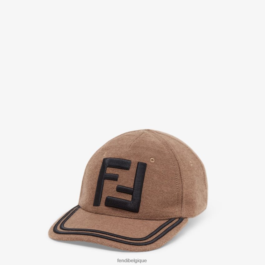 accessoires Fendi casquette de baseball en tissu brun hommes 8X8J2J2466 Fendi Lunette De Soleil