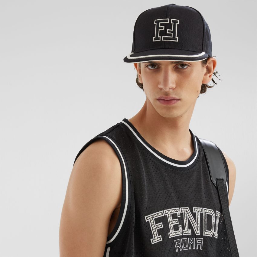 accessoires Fendi casquette de baseball en toile noir hommes 8X8J2J2558 Fendi Belgique