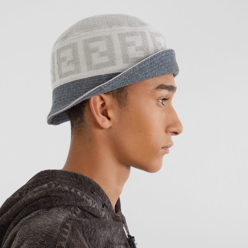 accessoires Fendi chapeau bob en éponge gris hommes 8X8J2J2408 Fendi Belgique