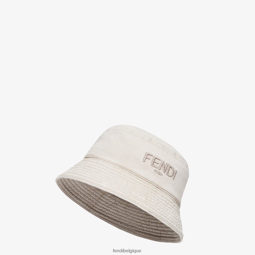 accessoires Fendi chapeau style pêche en coton beige hommes 8X8J2J2379 Fendi Lunette De Soleil