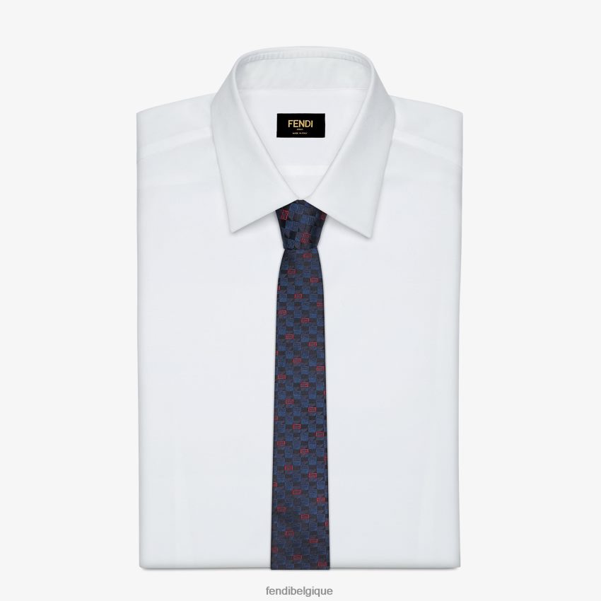 accessoires Fendi cravate en soie bleu hommes 8X8J2J2559 Fendi Lunette De Soleil