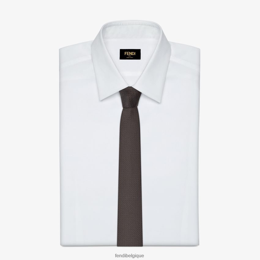 accessoires Fendi cravate en soie brun hommes 8X8J2J2560 Fendi Sac