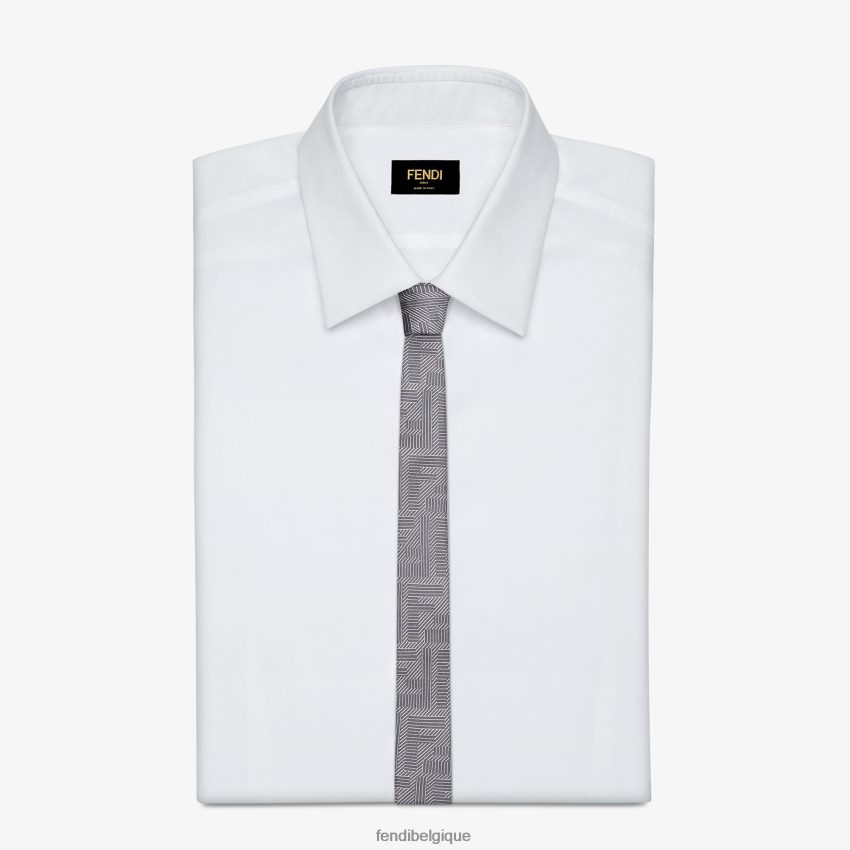 accessoires Fendi cravate en soie gris hommes 8X8J2J2365 Fendi Sac