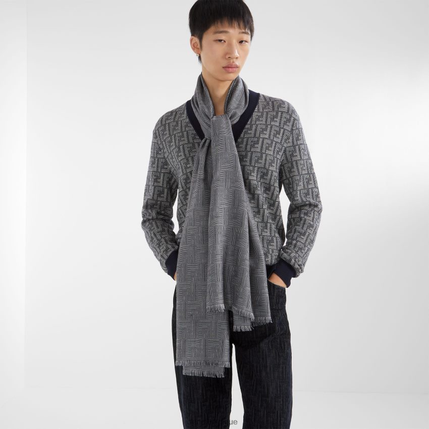 accessoires Fendi écharpe en laine et soie bleu hommes 8X8J2J2545 Fendi Sac