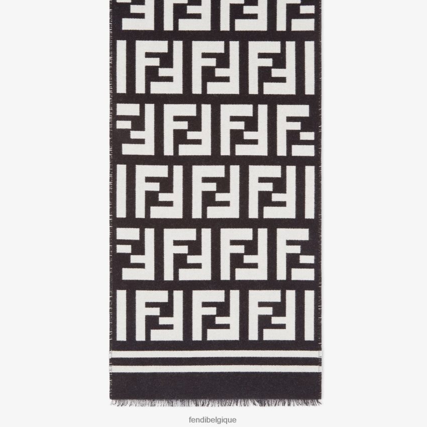 accessoires Fendi écharpe en laine et soie noir hommes 8X8J2J2459 Fendi Belgique