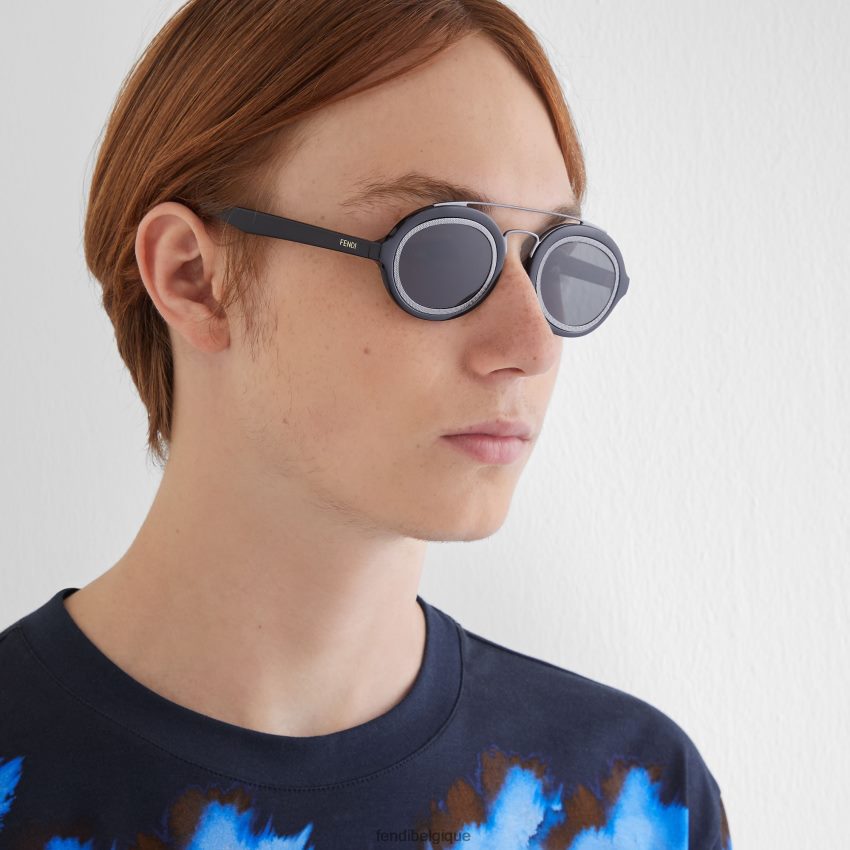 accessoires Fendi lunettes de soleil de défilé de mode en acétate avec verres noir hommes 8X8J2J2421 Fendi Lunette De Soleil