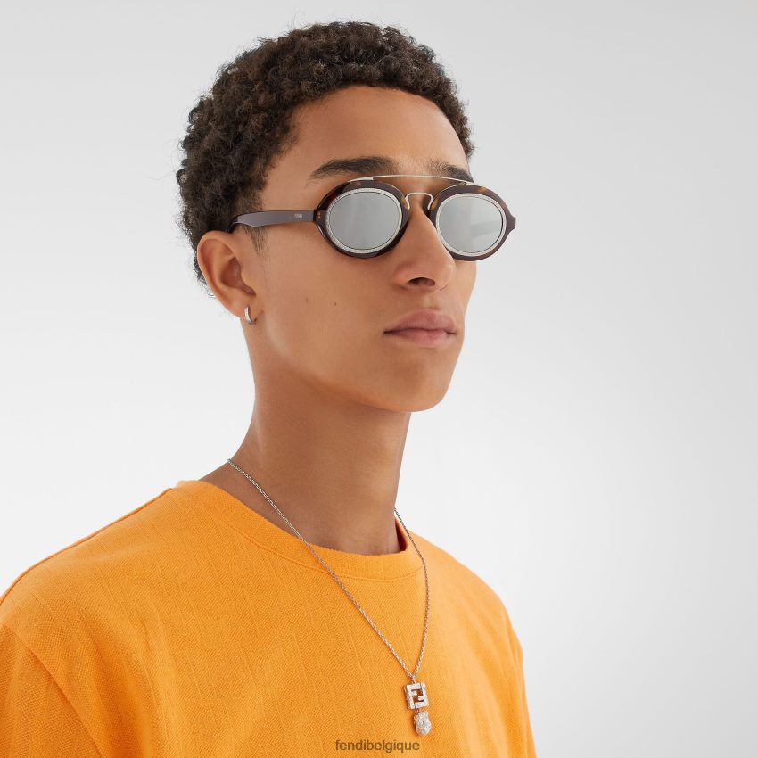 accessoires Fendi lunettes de soleil de défilé de mode en acétate havane avec verres mode hommes 8X8J2J2420 Fendi Belgique