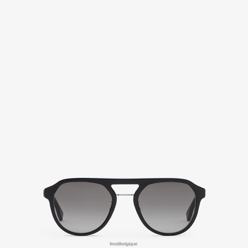 accessoires Fendi lunettes de soleil diagonales noir hommes 8X8J2J2535 Fendi Lunette De Soleil