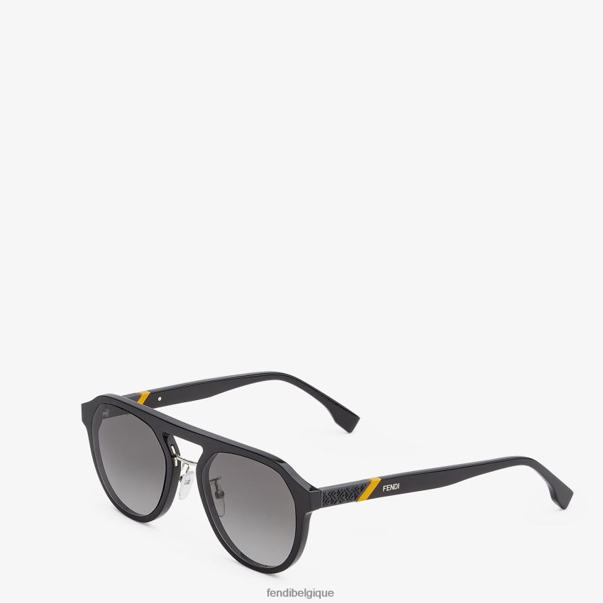 accessoires Fendi lunettes de soleil diagonales noir hommes 8X8J2J2535 Fendi Lunette De Soleil