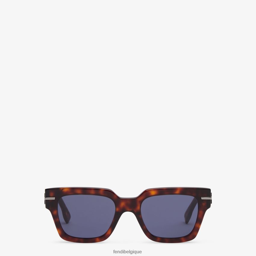 accessoires Fendi lunettes de soleil en acétate havane brun hommes 8X8J2J2460 Fendi Lunette De Soleil