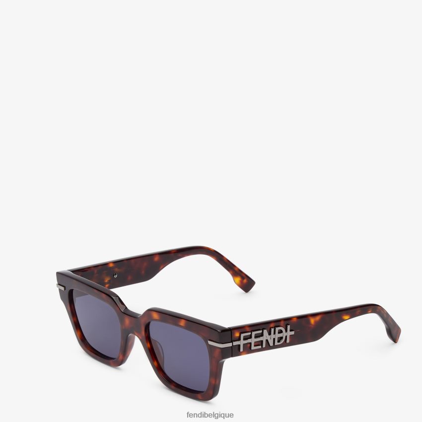 accessoires Fendi lunettes de soleil en acétate havane brun hommes 8X8J2J2460 Fendi Lunette De Soleil