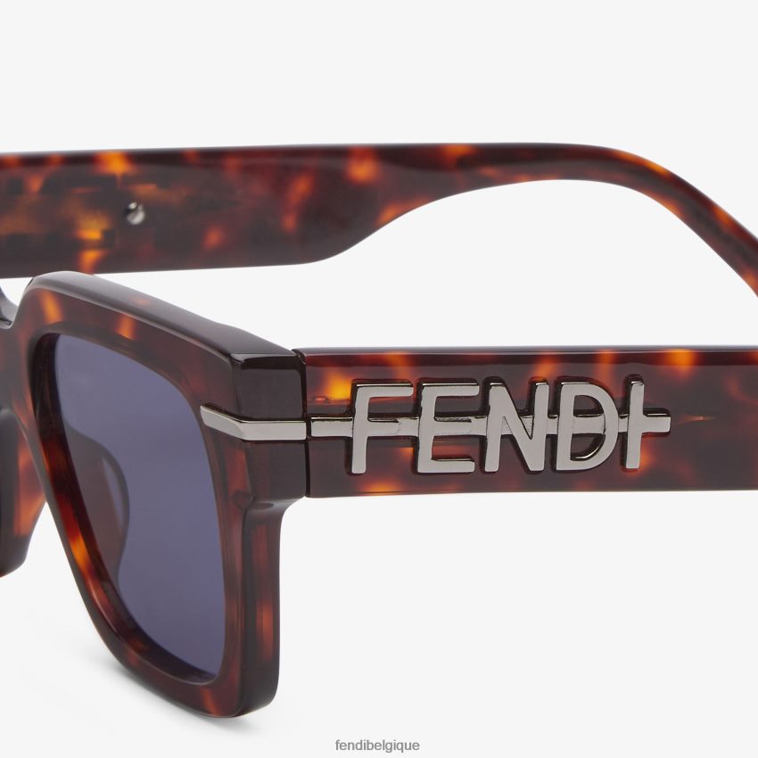 accessoires Fendi lunettes de soleil en acétate havane brun hommes 8X8J2J2460 Fendi Lunette De Soleil
