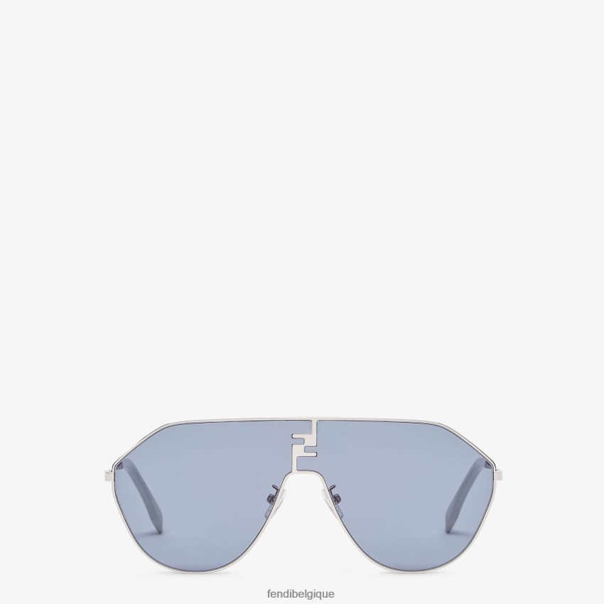 accessoires Fendi lunettes de soleil en métal palladié avec verres bleu hommes 8X8J2J2410 Fendi Sac