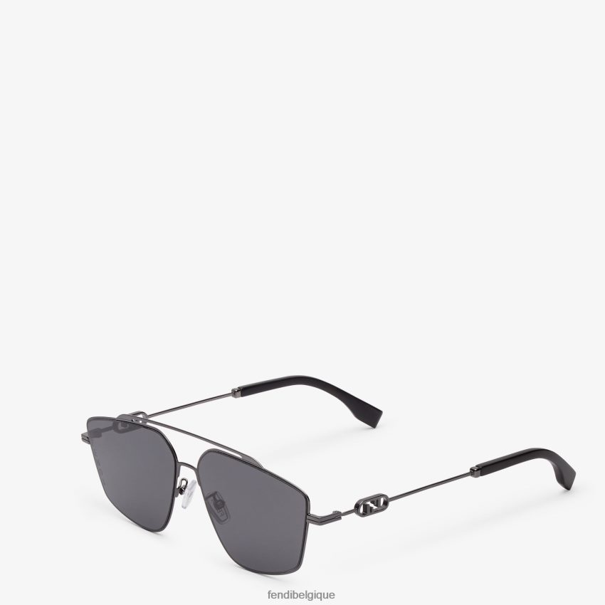 accessoires Fendi lunettes de soleil en métal ruthénium avec verres noir hommes 8X8J2J2467 Fendi Sac