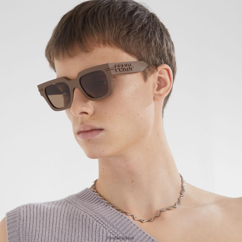 accessoires Fendi lunettes de soleil graphiques en acétate beige hommes 8X8J2J2551 Fendi Sac