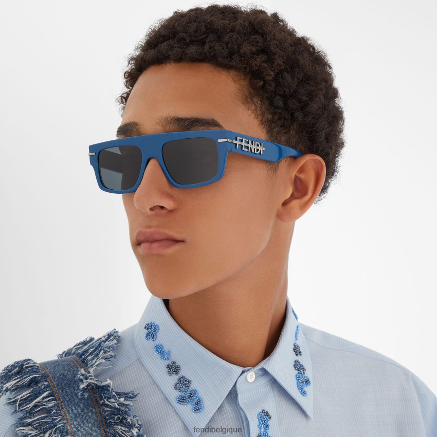accessoires Fendi lunettes de soleil graphiques en acétate bleu hommes 8X8J2J2416 Fendi Sac