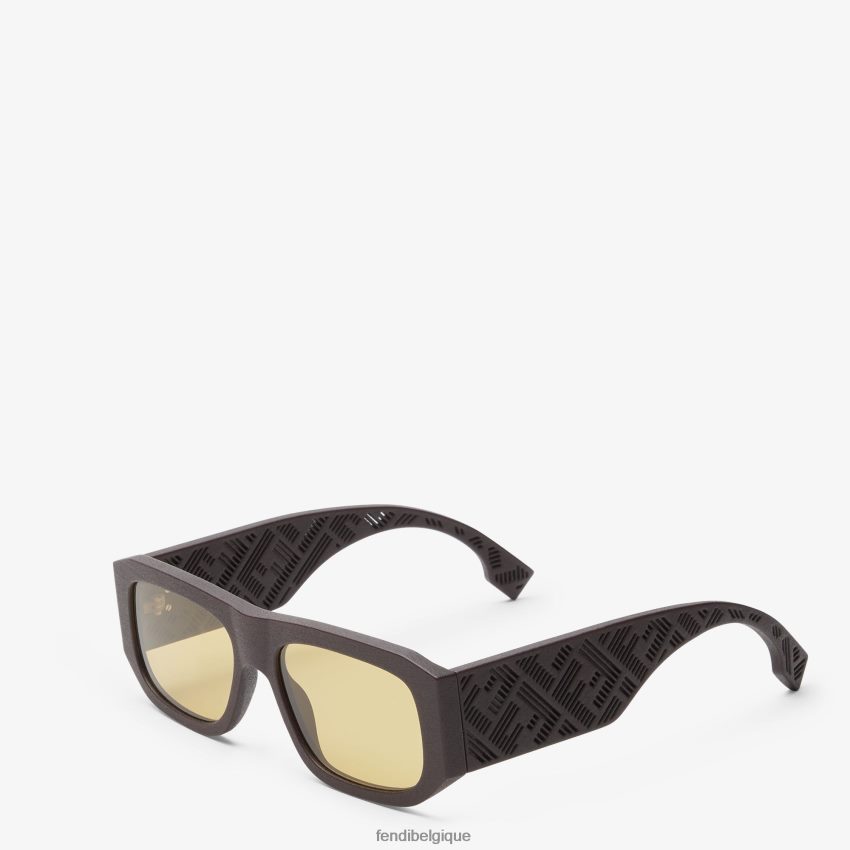 accessoires Fendi lunettes de soleil ombre en acétate brun hommes 8X8J2J2550 Fendi Lunette De Soleil