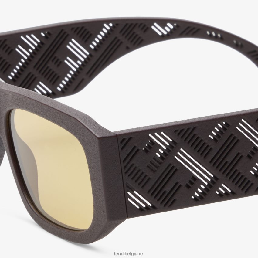 accessoires Fendi lunettes de soleil ombre en acétate brun hommes 8X8J2J2550 Fendi Lunette De Soleil