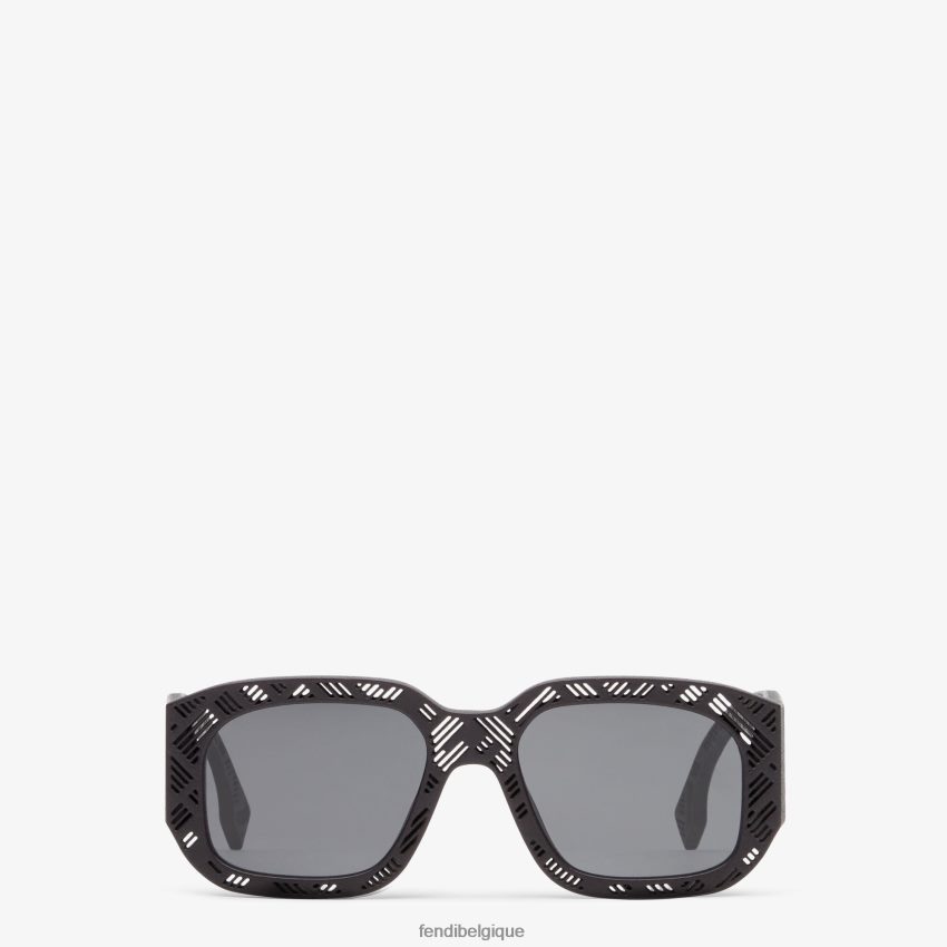 accessoires Fendi lunettes de soleil ombre en acétate noir hommes 8X8J2J2352 Fendi Lunette De Soleil