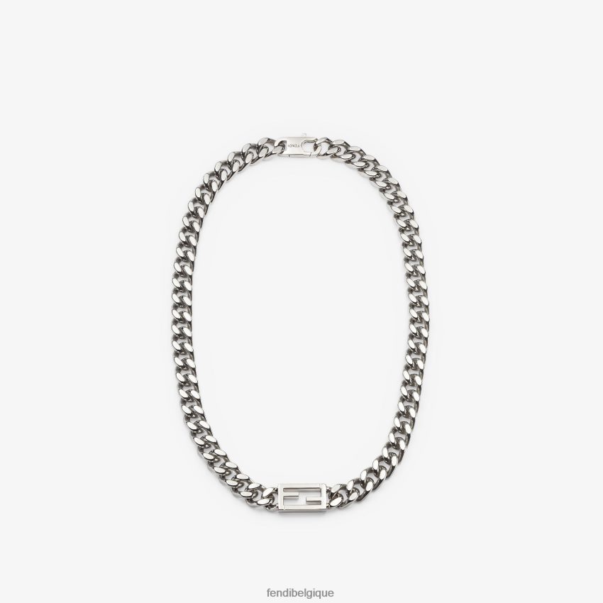 bijoux Fendi collier baguette argent hommes 8X8J2J2720 Fendi Belgique