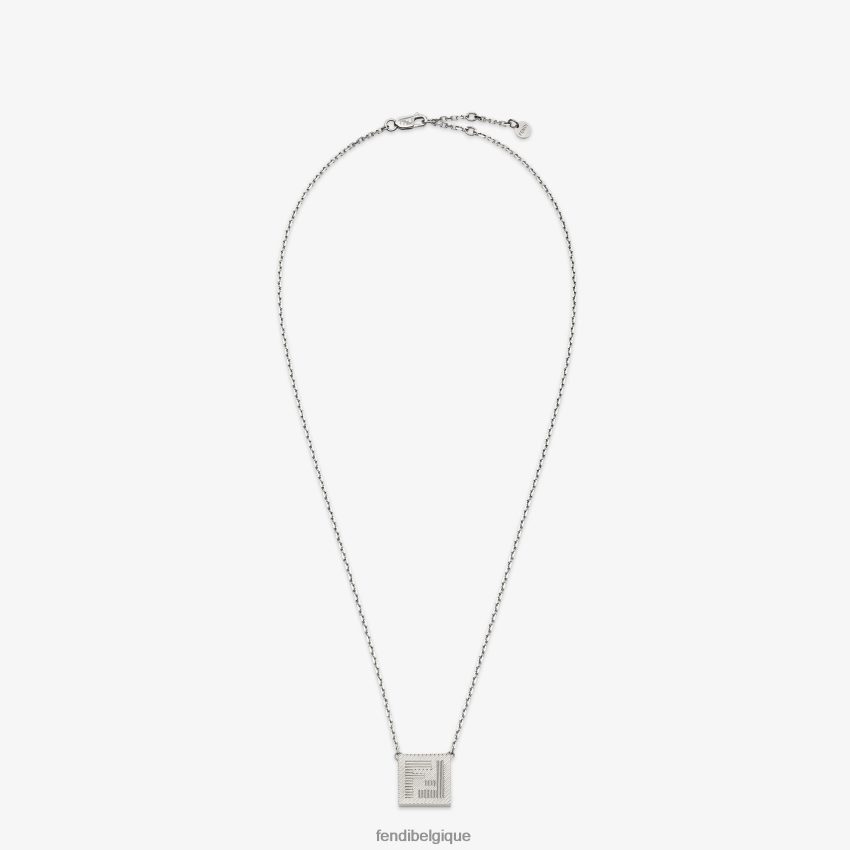 bijoux Fendi collier en métal argent hommes 8X8J2J2689 Fendi Sac