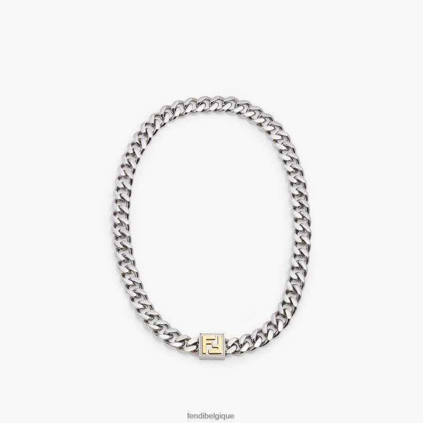 bijoux Fendi collier palladium et colonne or hommes 8X8J2J2697 Fendi Lunette De Soleil