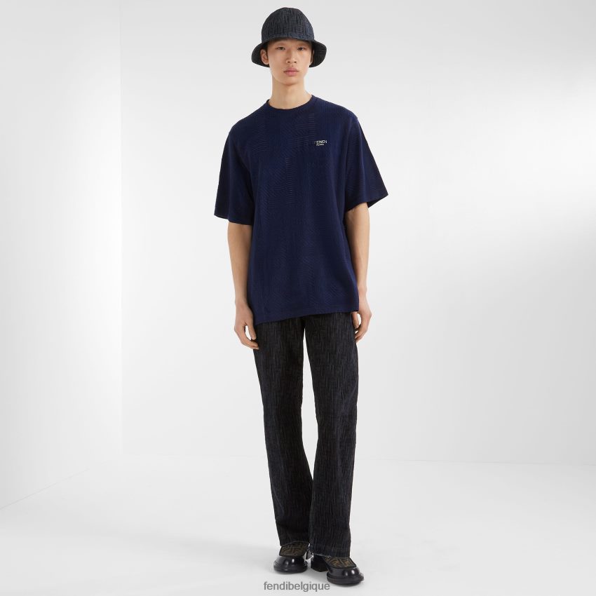 chaussures Fendi chaussures à lacets en cuir noir hommes 8X8J2J2243 Fendi Belgique