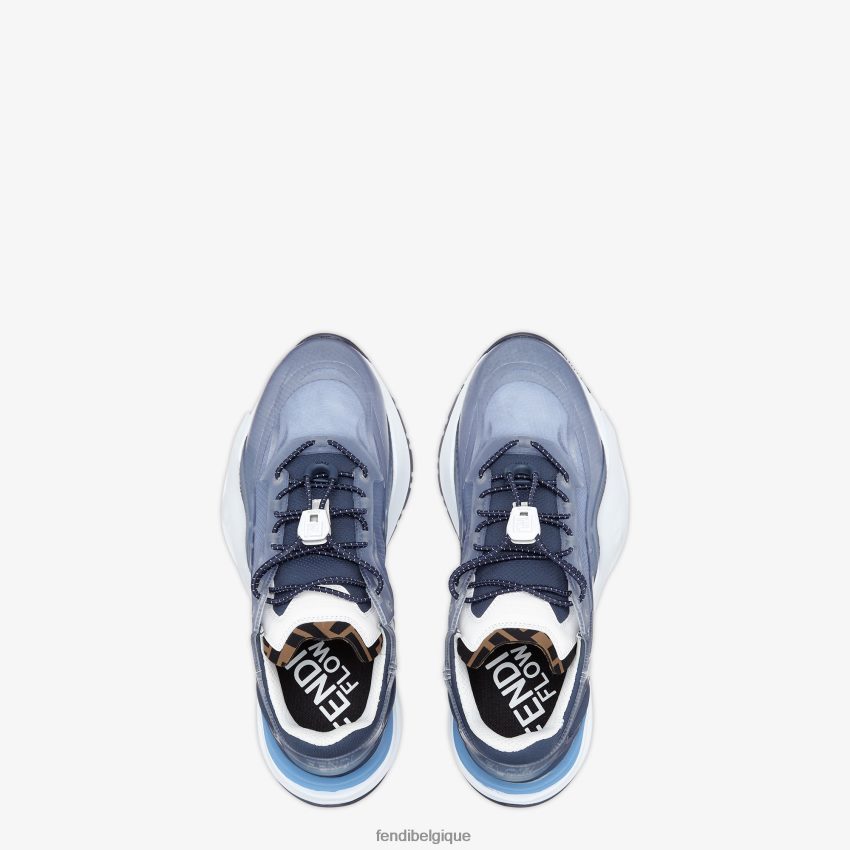 chaussures Fendi bas en nylon bleu clair hommes 8X8J2J2292 Fendi Lunette De Soleil