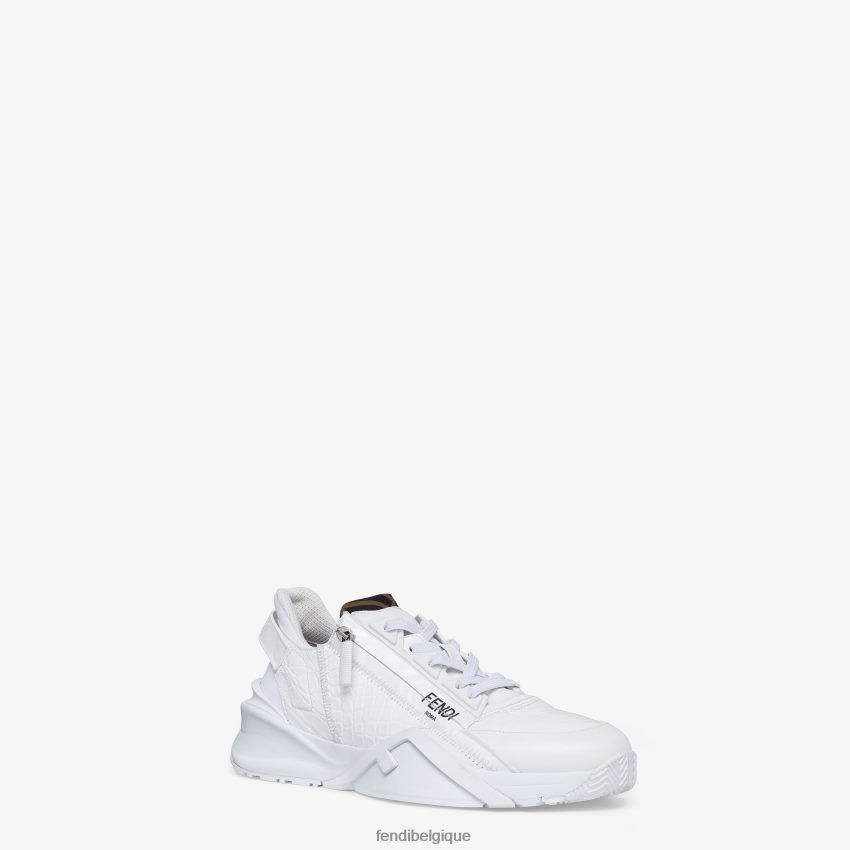 chaussures Fendi baskets basses caïman blanc hommes 8X8J2J2319 Fendi Lunette De Soleil