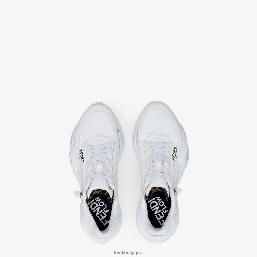chaussures Fendi baskets basses caïman blanc hommes 8X8J2J2319 Fendi Lunette De Soleil