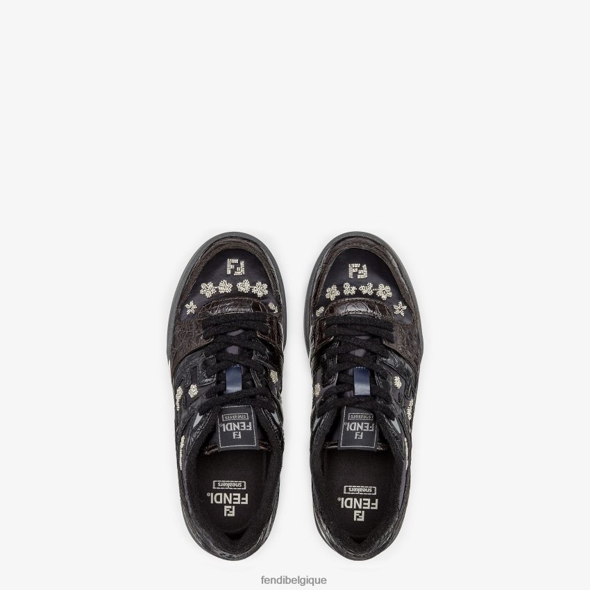 chaussures Fendi baskets basses caïman brun hommes 8X8J2J2275 Fendi Sac