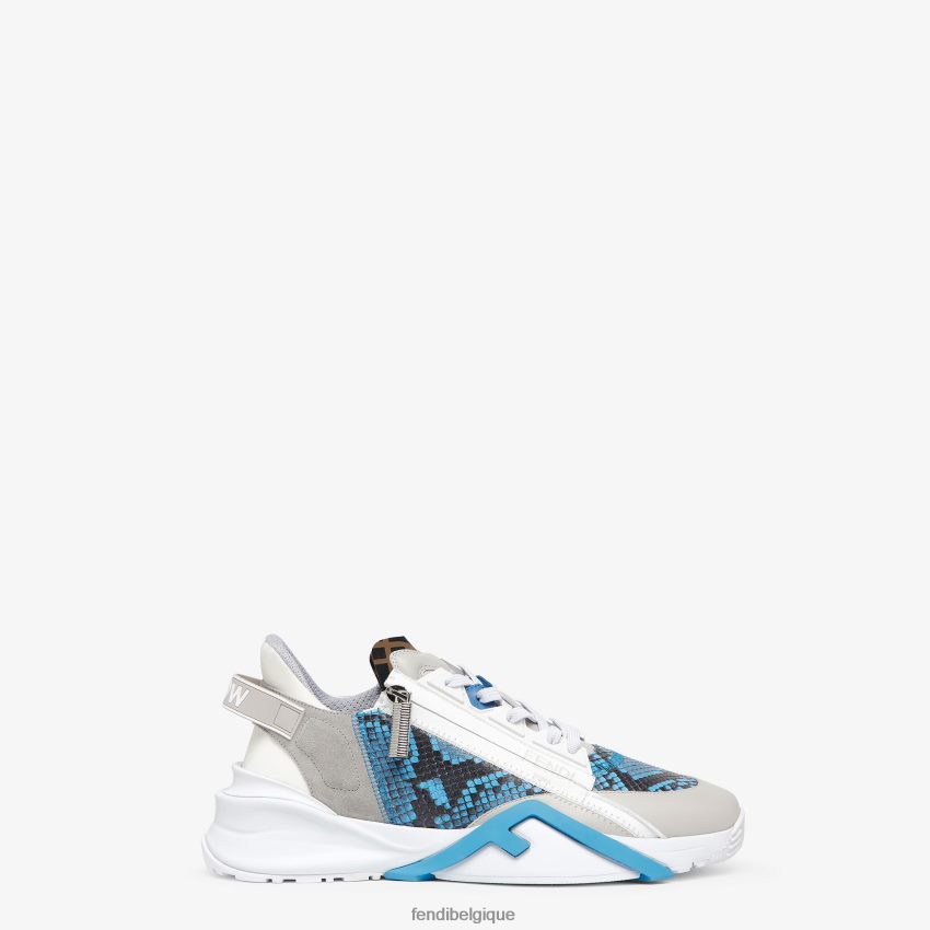 chaussures Fendi baskets basses elaphe bleu clair hommes 8X8J2J2294 Fendi Belgique