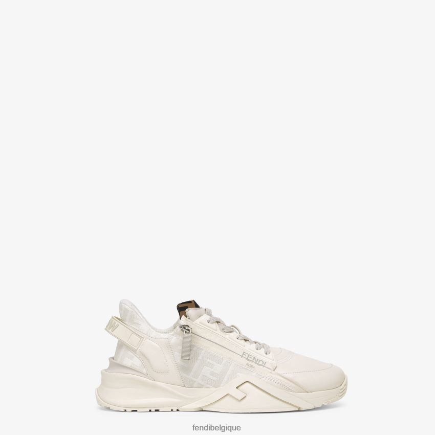 chaussures Fendi baskets basses en cuir blanc hommes 8X8J2J2236 Fendi Sac