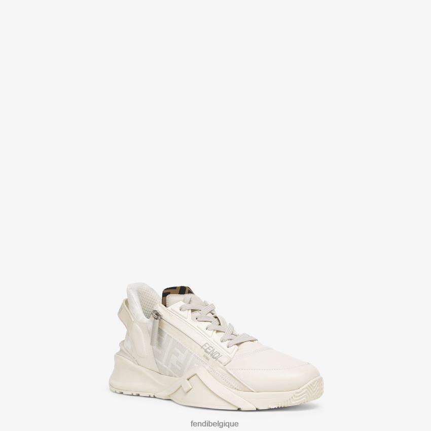 chaussures Fendi baskets basses en cuir blanc hommes 8X8J2J2236 Fendi Sac